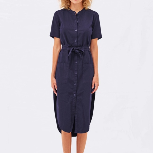 Sundry Tiny Heart Shirt Dress Navy Size 